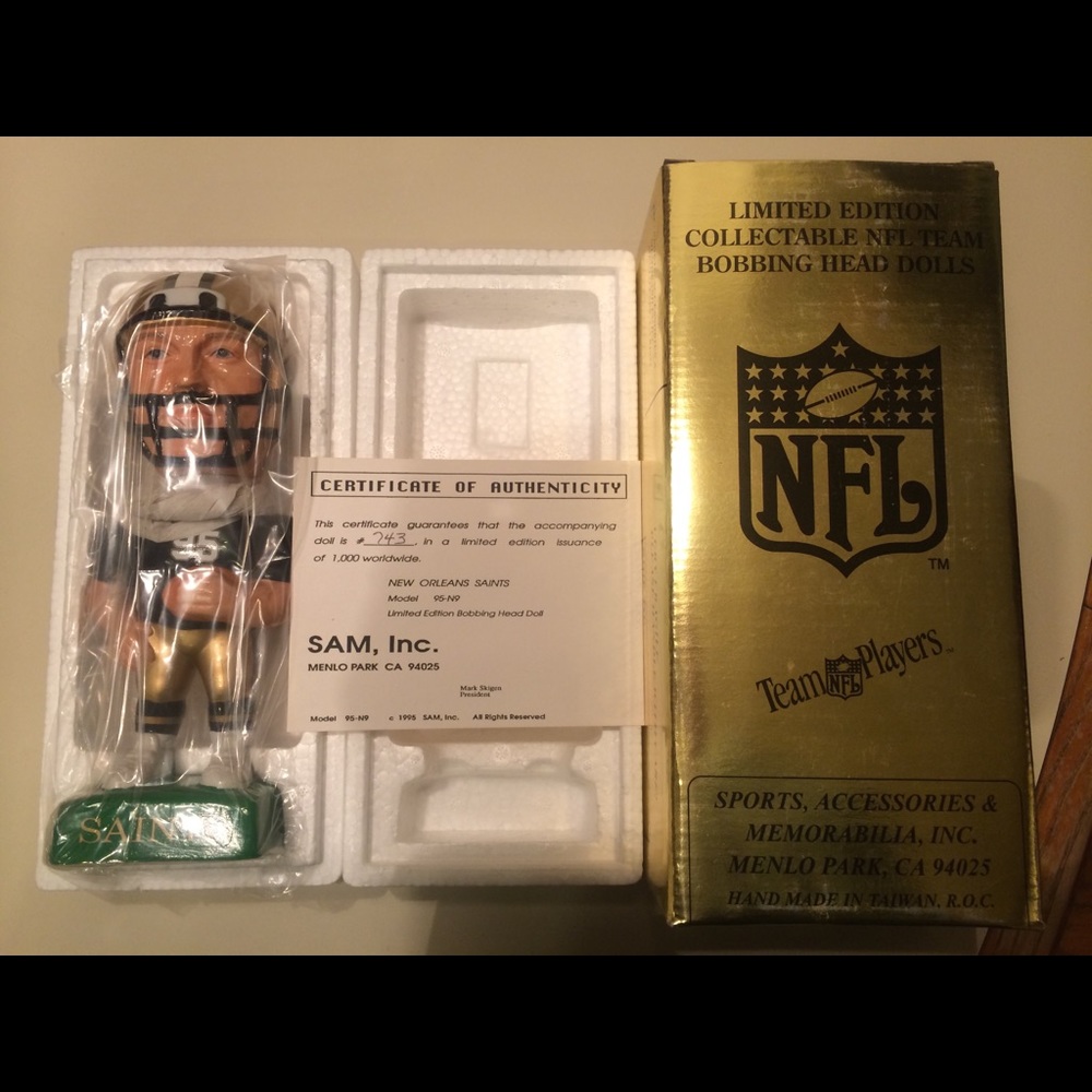🎈SOLD🎈NEW ORLEANS SAINTS BOBBING HEAD NODDER VERY RARE - Picture 3 of 10